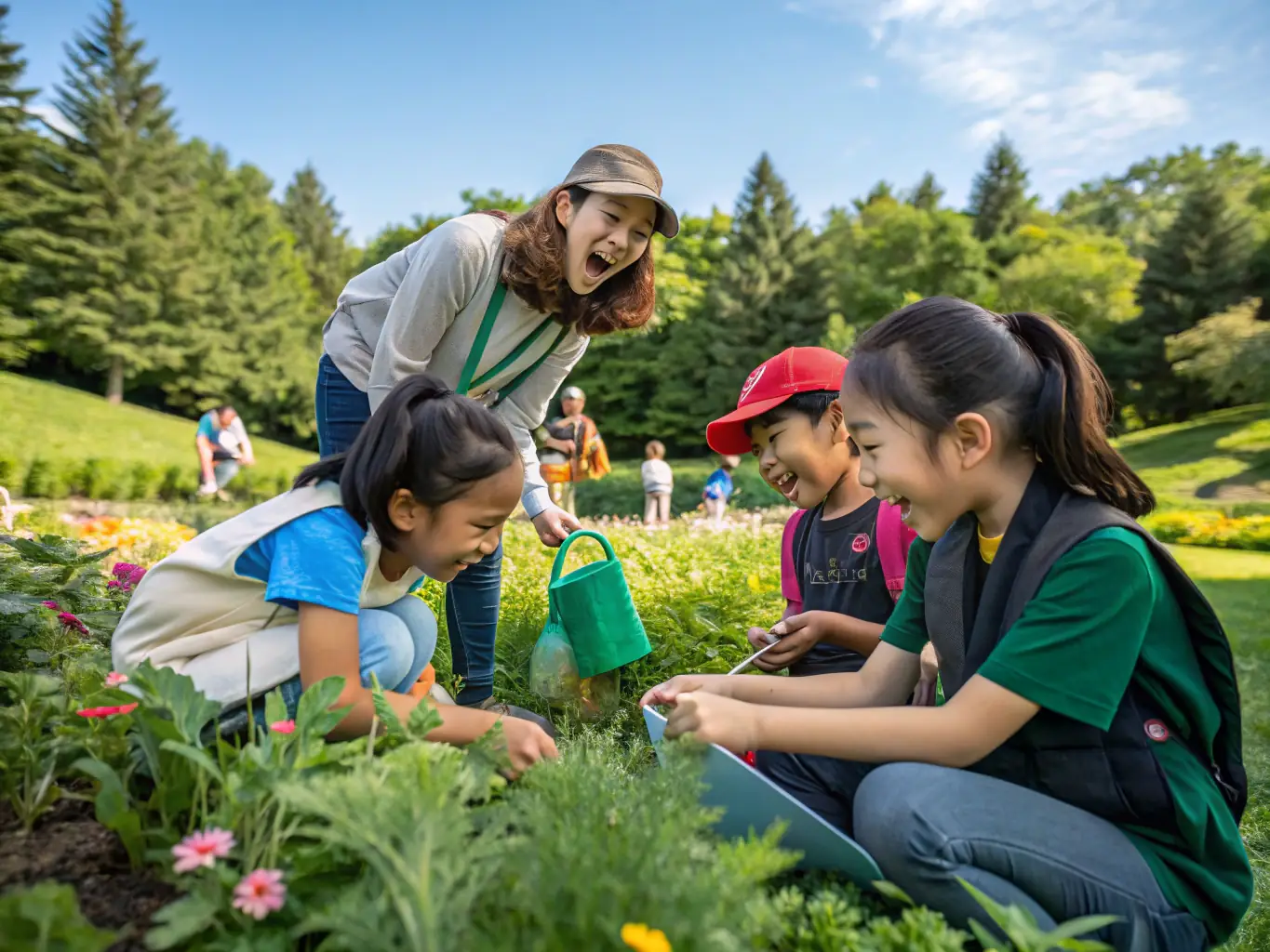 A captivating photo of a group of students participating in an environmental workshop in the Crau region, emphasizing the association's dedication to promoting environmental awareness.